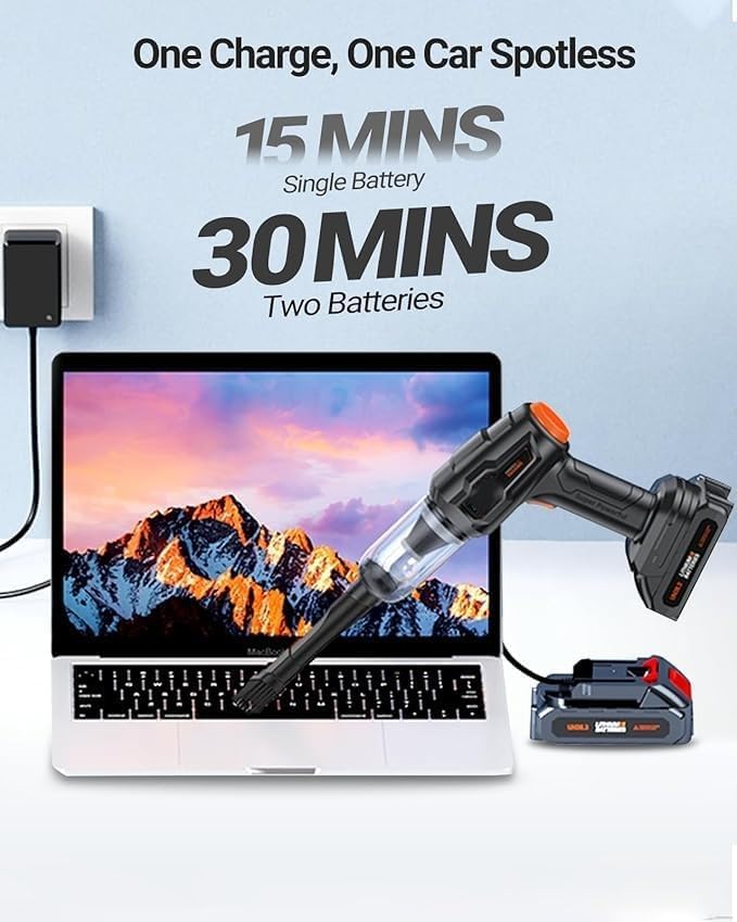 Portable Car Vacuum Cleaner with Blower | USB Rechargeable Wireless Handheld Car Vacuum Cleaner Traveling,Portable,Rechargeable (4in1)