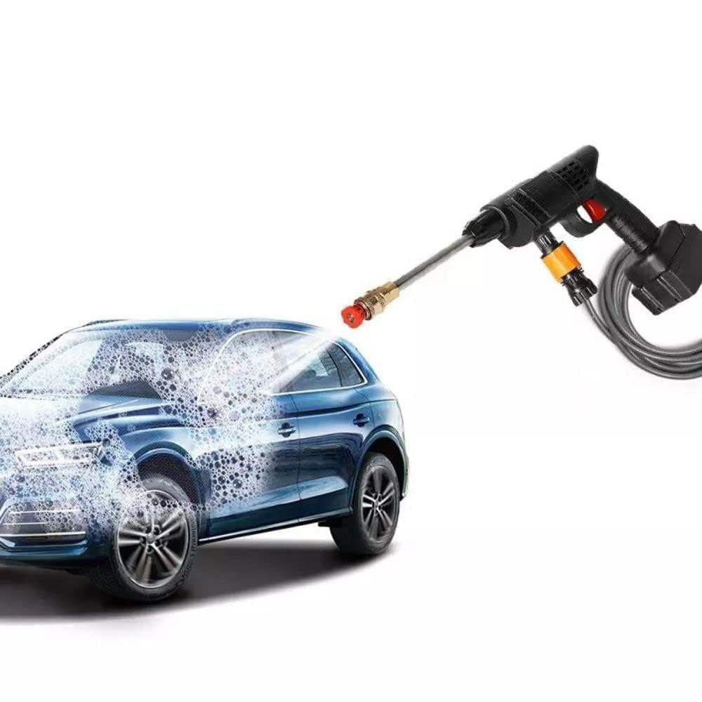 (Double Battery) Cordless Portable Wireless Pressure Washer Gun 48V 12000mAh High Pressure Water Gun for Car Wash & Bikes Cleaning with Adjustable Nozzles & 5M Hose Pipe Car