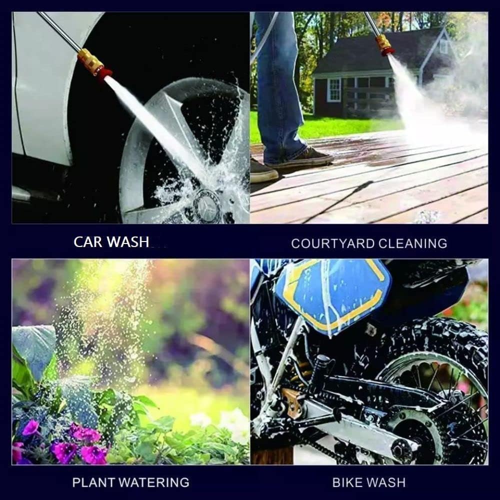 (Double Battery) Cordless Portable Wireless Pressure Washer Gun 48V 12000mAh High Pressure Water Gun for Car Wash & Bikes Cleaning with Adjustable Nozzles & 5M Hose Pipe Car