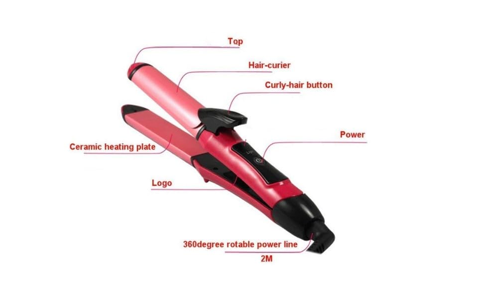 2 in 1 Hair Straightener and Curler | hair straightening machine, Beauty Set of Professional Hair Straightener and Hair Curler with Ceramic Plate For Women