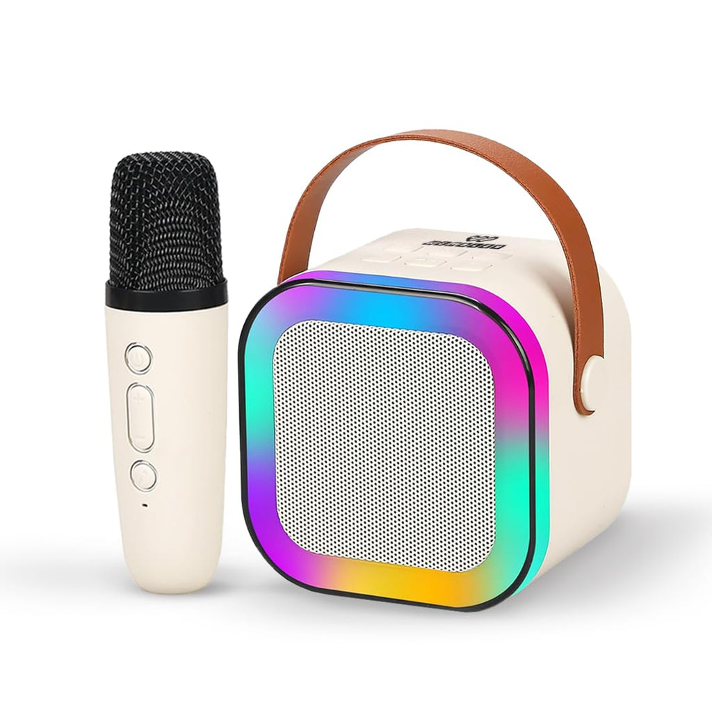 Rechargeable Karaoke Mic with Speaker for Singing | Wireless Mini Portable Bluetooth Speaker with Microphone & LED Lights | Cute Birthday Gift for Kids Musical Toys for Boys, Girls and Adults