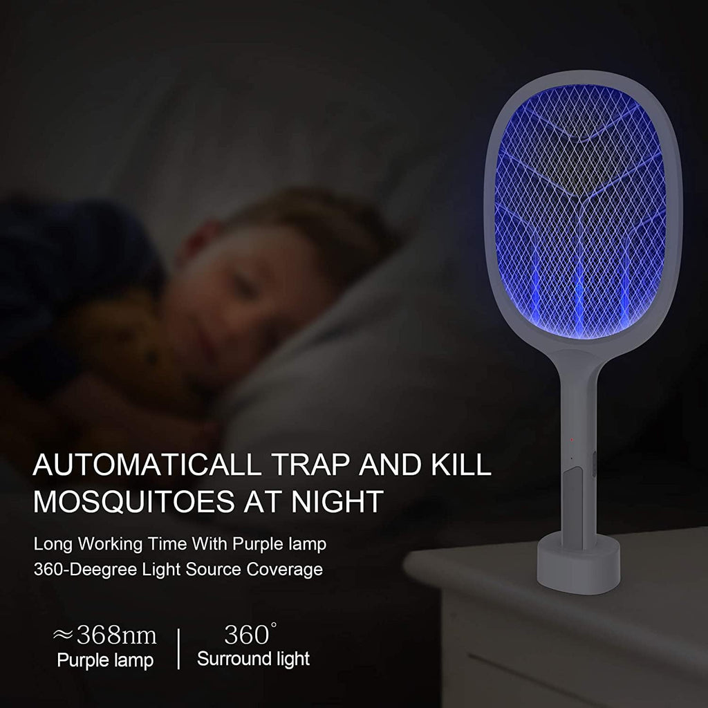 Mosquito Bat with UV Light Lamp Five Nights Mosquito Killer Autokill 2 in 1 Mosquito Racket 1200mAh Lithium ion Rechargeable Battery Handheld Electric Fly-05