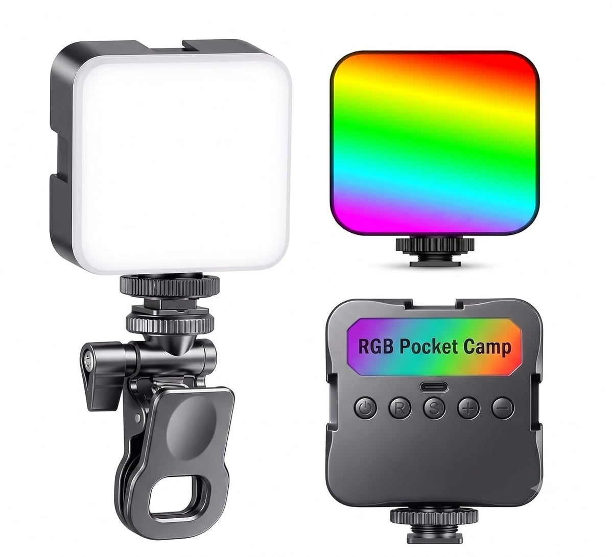 LED Video Light for Mobile, Laptop & Camera | Rechargeable Clip-On Selfie Light with Adjustable Brightness & Color Temperature for Photography, Video Calls & Live Streaming