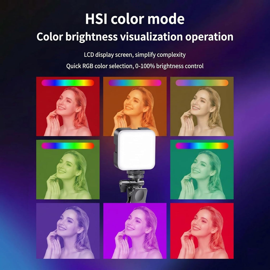 LED Video Light for Mobile, Laptop & Camera | Rechargeable Clip-On Selfie Light with Adjustable Brightness & Color Temperature for Photography, Video Calls & Live Streaming