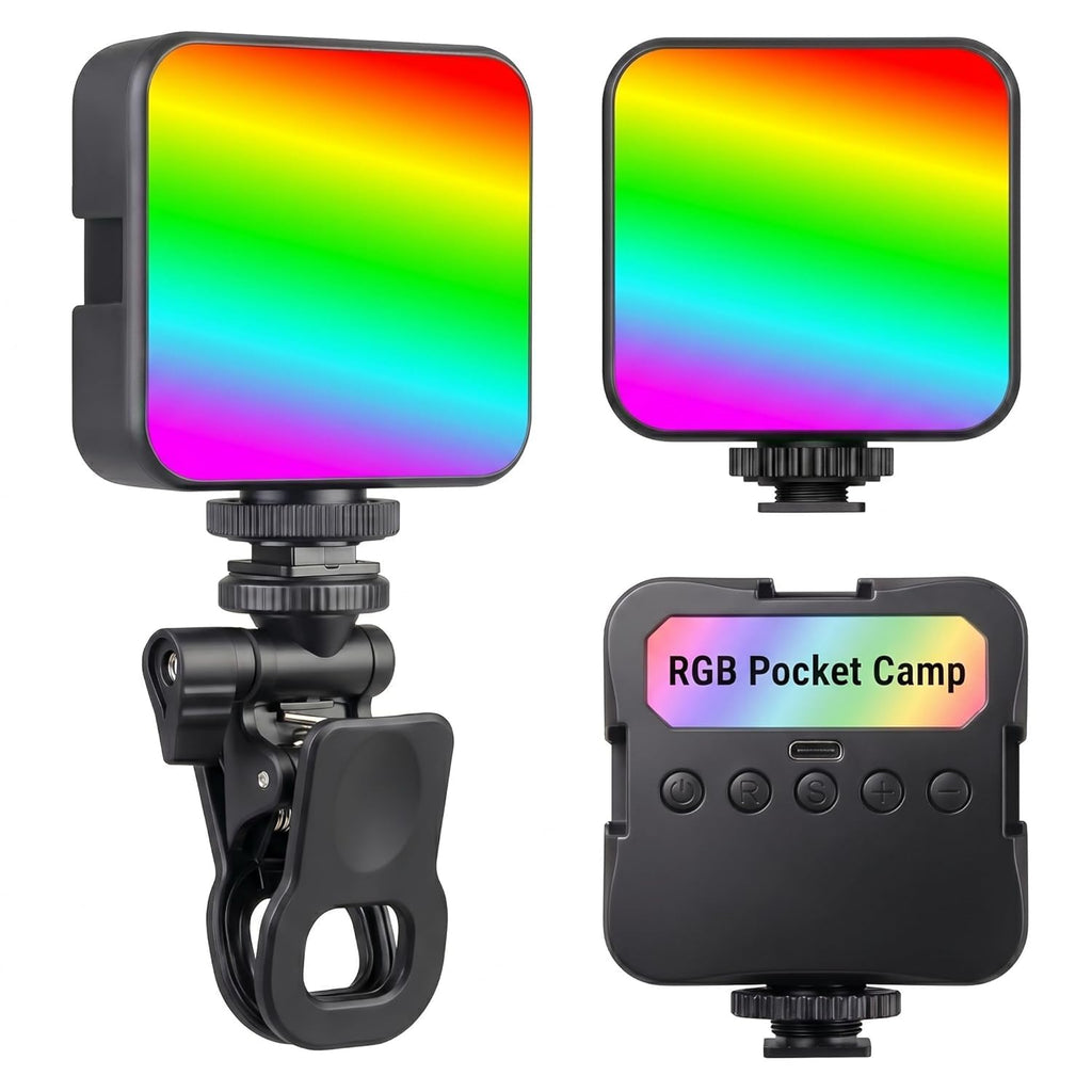 LED Video Light for Mobile, Laptop & Camera | Rechargeable Clip-On Selfie Light with Adjustable Brightness & Color Temperature for Photography, Video Calls & Live Streaming
