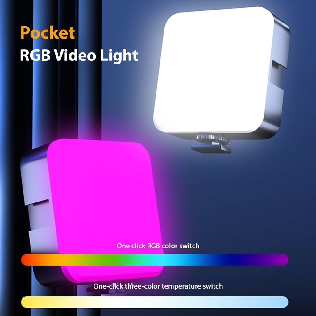 LED Video Light for Mobile, Laptop & Camera | Rechargeable Clip-On Selfie Light with Adjustable Brightness & Color Temperature for Photography, Video Calls & Live Streaming