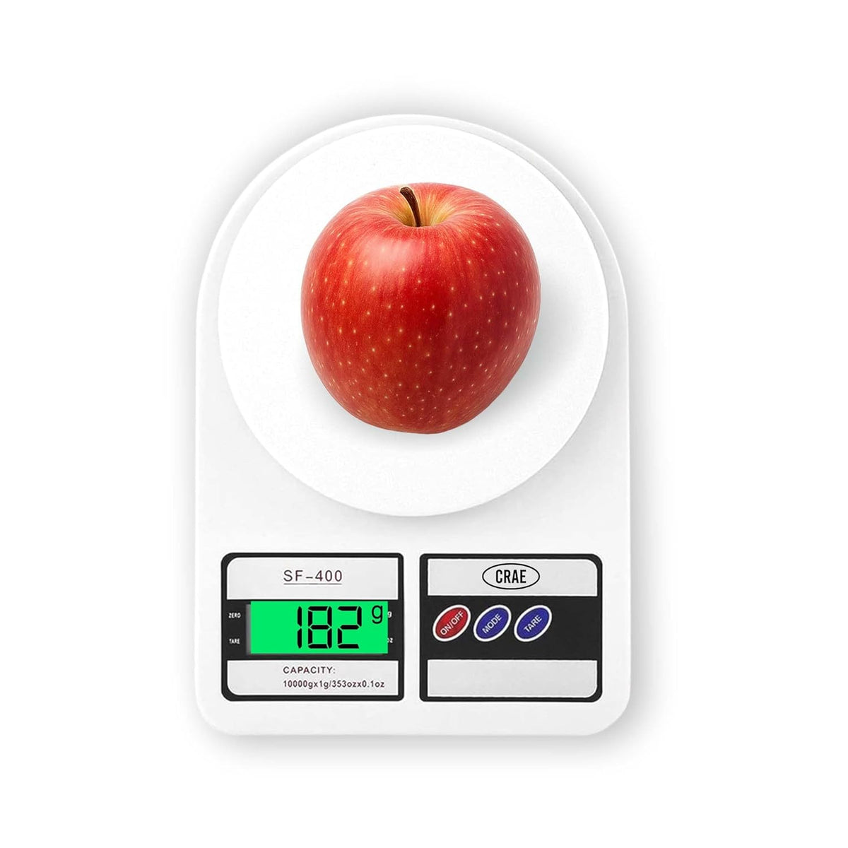 SF-400 Digital Kitchen Weighing Scale | 10Kg x 1g Precision | Food Scale with LCD Display for Cooking, Baking, Meal Prep & Healthy Diet | (White)
