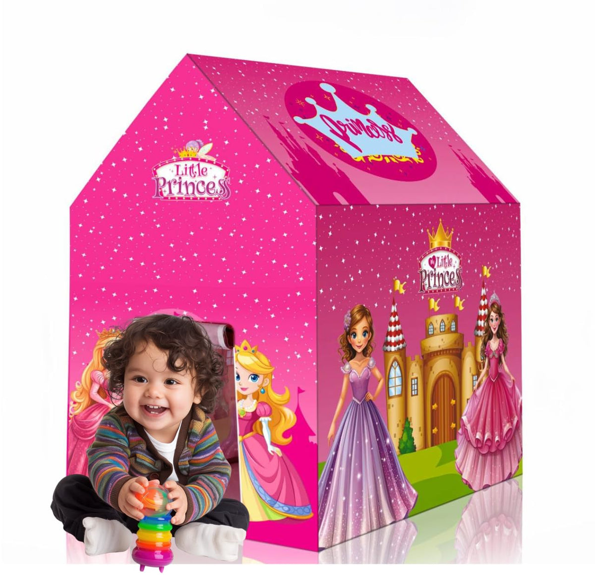 Colorfull and Light Weight Children Play Tent House for 2-8 Years Old Kids Girls and Boys Light Weight and Foldable Children Toys, Indoor and Outdoor Kid Tent House (Princess House)