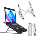6 Angles Adjustable Aluminum Ergonomic Foldable Portable Tabletop Laptop/Desktop Riser Stand Holder Compatible for MacBook, HP, Dell, Lenovo & All Other Notebook & Laptops