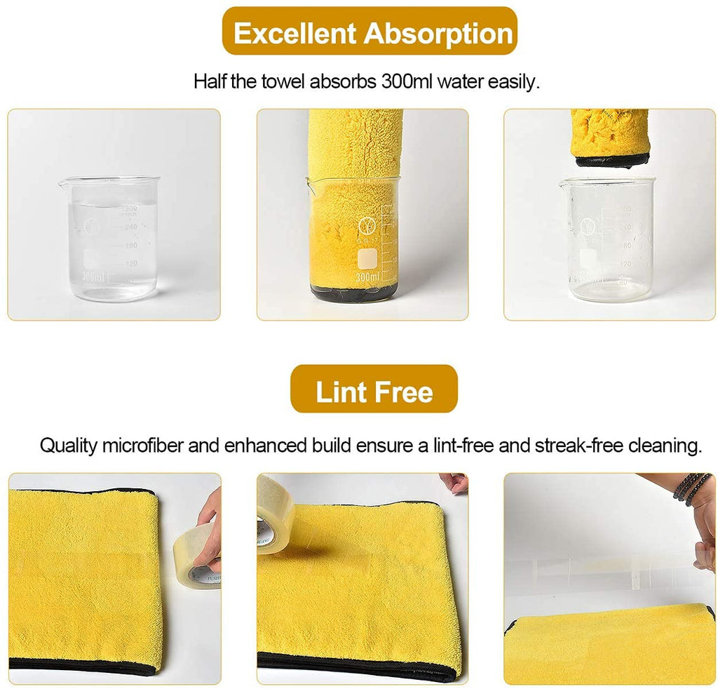 Heavy Microfiber Cloth for Car Cleaning and Detailing, Double Sided, Extra Thick Plush Microfiber Cloth, Lint-Free, 800 GSM (Size 40cm x 40cm)