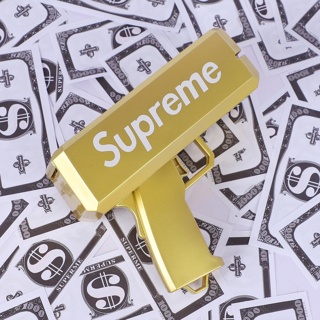 Super Gun Indian Money Gun Cash Cannon for Punjabi Wedding, Parties and Fun Includes 100 Fake Dollars