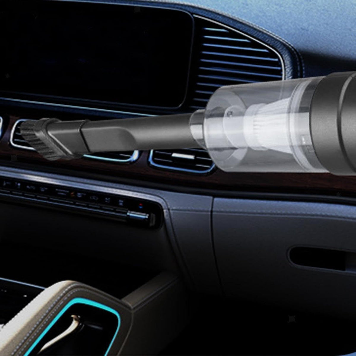 Portable 3-in-1 Car Vaccum Cleaner with Blower, USB Rechargeable, Black, Wireless Handheld Mini Design, Strong Suction, Washable HEPA Filter